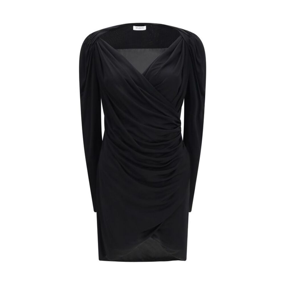 Balmain Women Draped Jersey Mini Dress